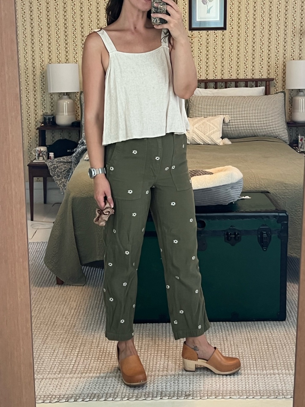 Sugarlips Linen Blend Tie Strap Tank Top